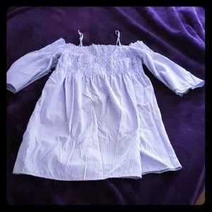 Off shoulder striped dress